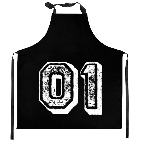 Number 01 Sports Jersey Player 01 1 Fan Front Kitchen Aprons