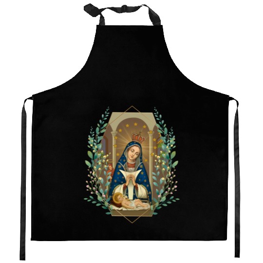 Our Lady Of Altagracia Virgen De Domiana Kitchen Aprons