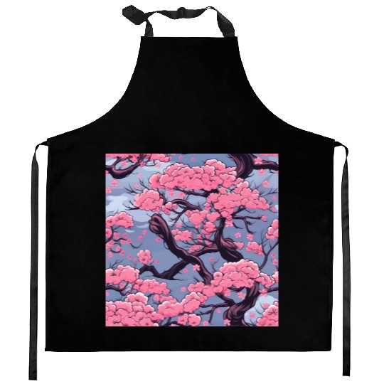 Anime Euphoria: Fantasy Cherry Blossom Dreamscape Kitchen Aprons
