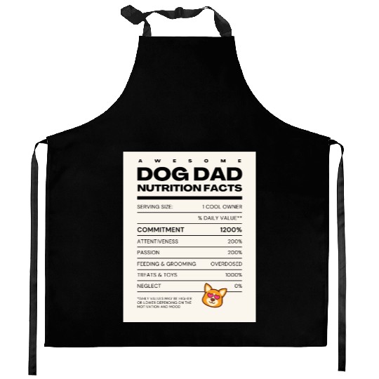 Awesome Dog Dad Nutrition Facts Kitchen Aprons