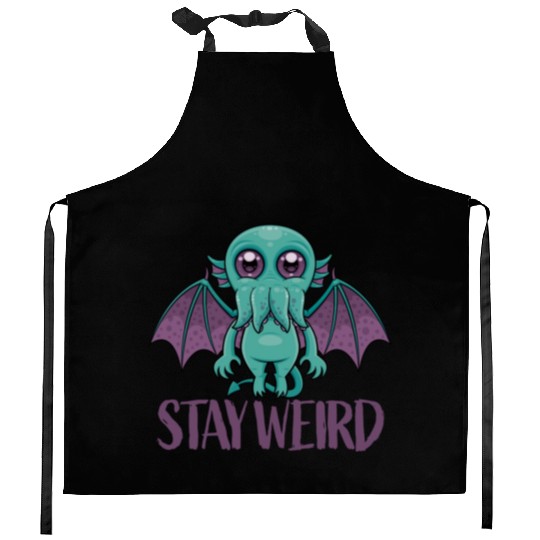Stay Weird Cute Cthulhu Monster Kitchen Aprons