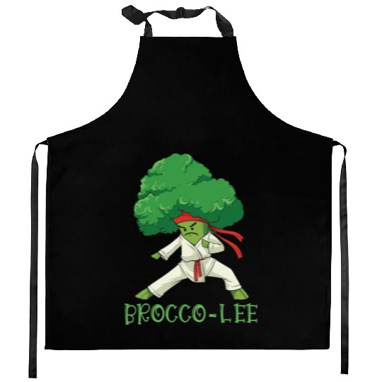 Broccoli Martial Arts Karate MMA Boxing Kicks Kitchen Aprons