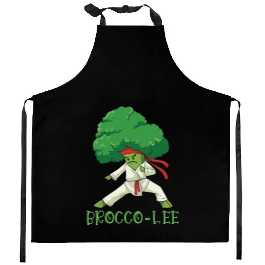 Broccoli Martial Arts Karate MMA Boxing Kicks Kitchen Aprons