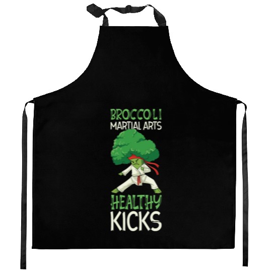 Broccoli Martial Arts Karate MMA Boxing Kicks Kitchen Aprons