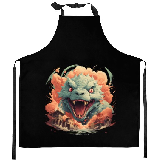 Kaiju: Cityscape Destructor Kitchen Aprons
