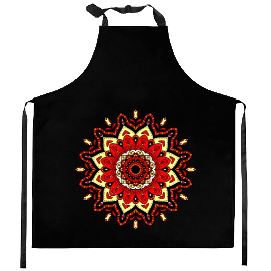 Colorful Mandala Pattern Modern 4 Kitchen Aprons
