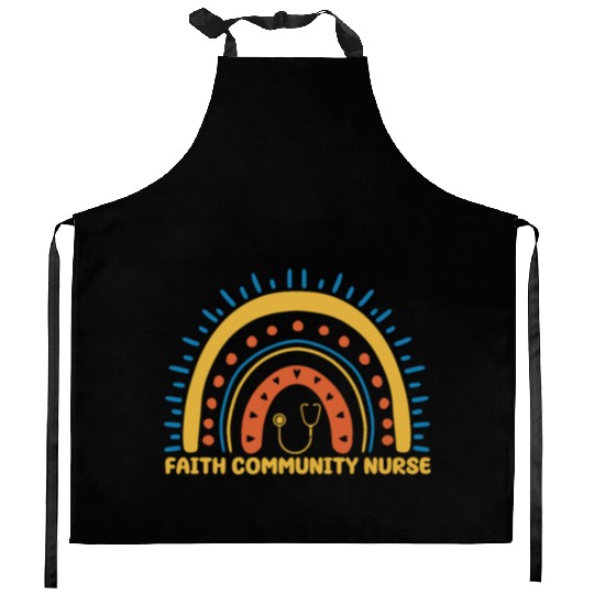 Faith Community Nurse Boho Rainbow Kitchen Aprons