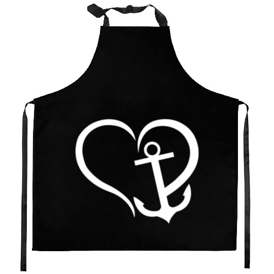 Preppy Nautical Anchor For Sailors Boaters Kitchen Aprons