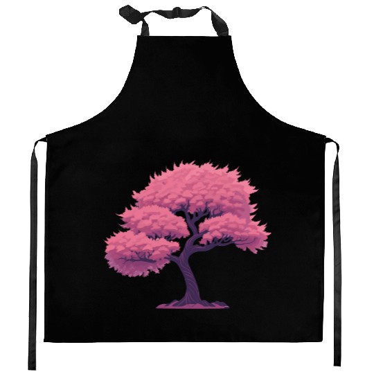 Blooming Sakura tree Kitchen Aprons