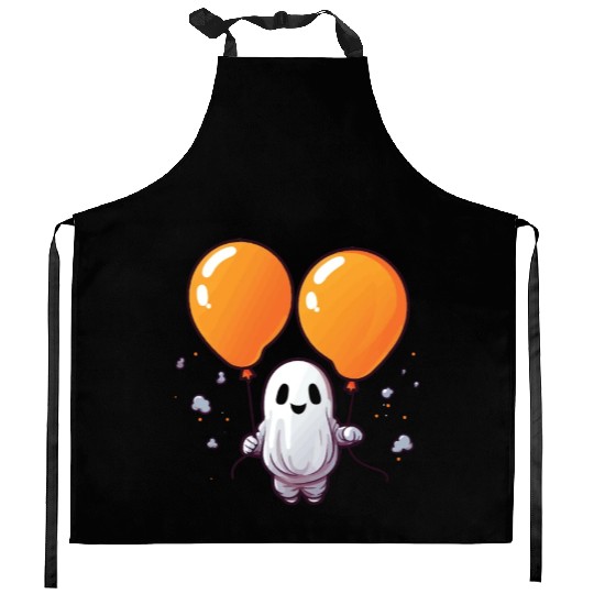Balloon Halloween Trick Or Treat Spooky Boo Ghost Kitchen Aprons