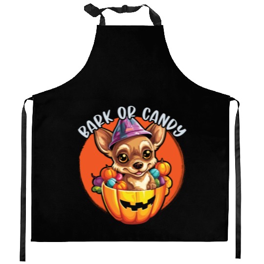 Chihuahua Halloween Puppy Trick Or Treat Dog Lover Kitchen Aprons