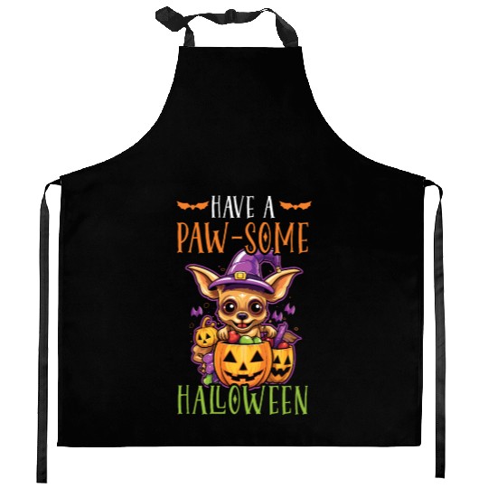 Chihuahua Halloween Puppy Trick Or Treat Dog Lover Kitchen Aprons