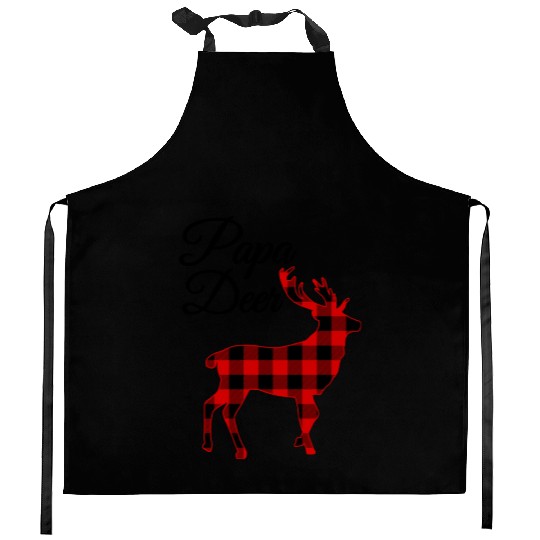 Buffalo Plaid Christmas Deer Kitchen Aprons