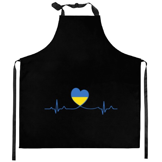 My Heart Beats For Ukraine Kitchen Aprons
