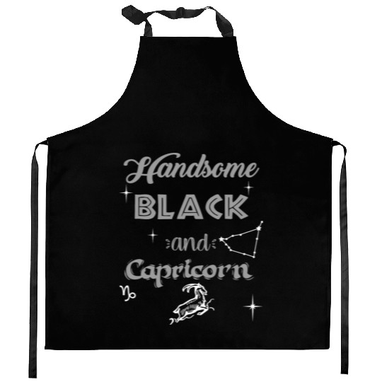 Handsome Black Capricorn Kitchen Aprons