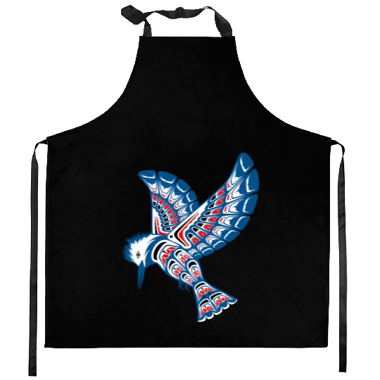 Native American Style Kingfisher Pacific Northwest Kitchen Aprons