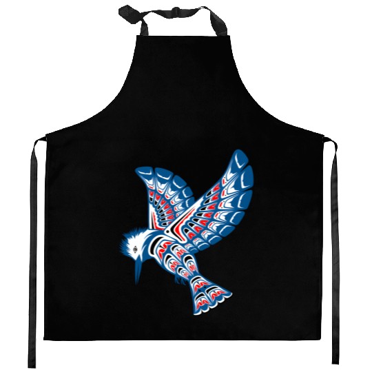Native American Style Kingfisher Pacific Northwest Kitchen Aprons
