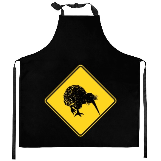 New Zealand Attention Kiwi Street Sign Camping Kitchen Aprons
