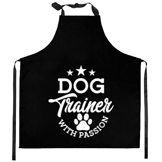 Dog Trainer With Passion Job Saying Training Kitchen Aprons