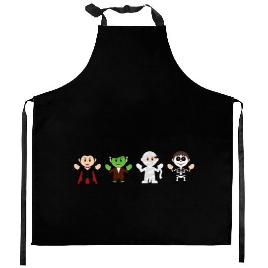 Dracula, Mummy, Skeleton Kitchen Aprons