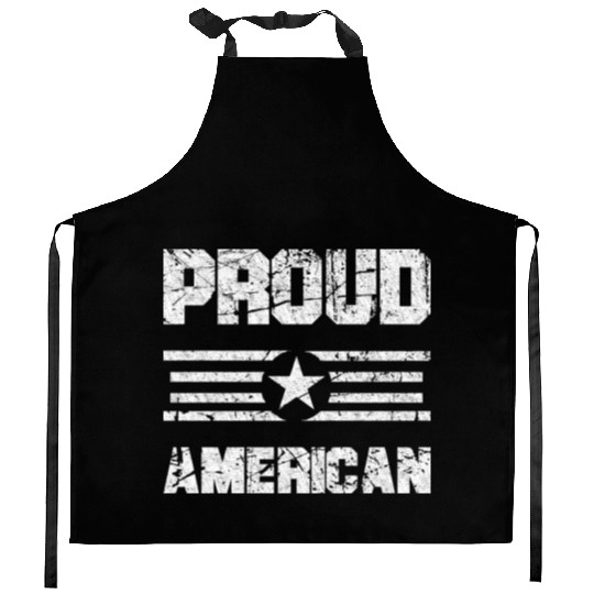 Patriotic 4th of July, Proud American USA Flag Kitchen Aprons