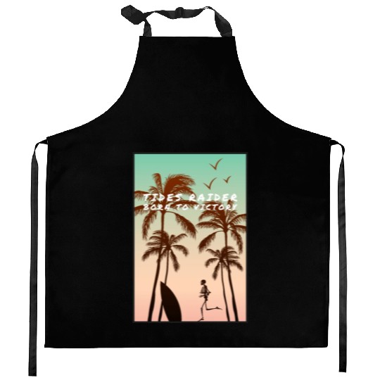 Tides raider, born to victory Kitchen Aprons