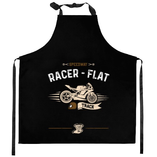 Speedway Racer - Flat Track Kitchen Aprons