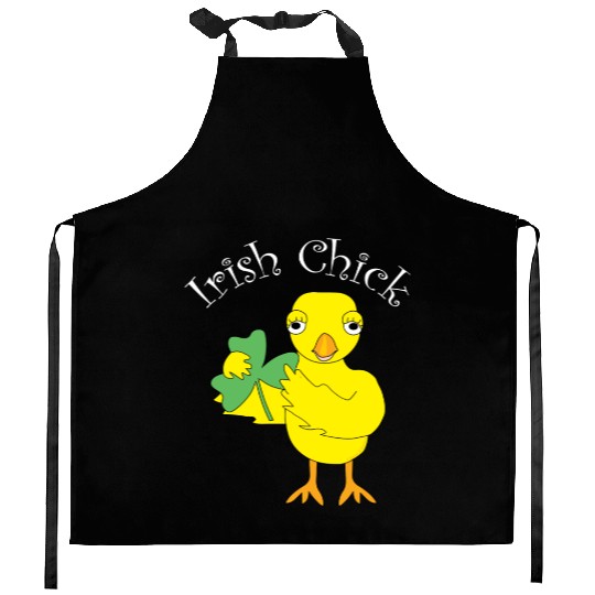 Irish Chick White Text Kitchen Aprons