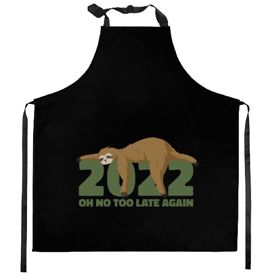 Sleeping Sloth Newyear Kitchen Aprons