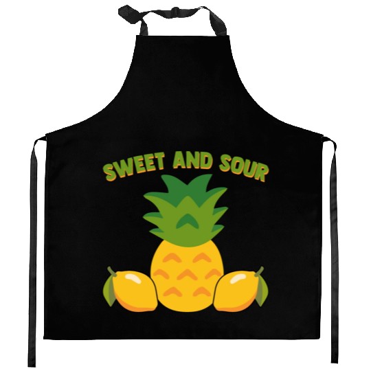 Pineapple And Lemon Vibes For Sweet And Sour Kitchen Aprons