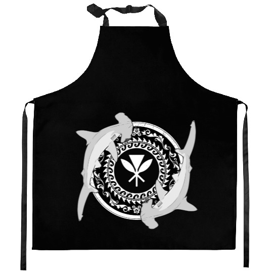 Kanaka Maoli Hammerhead Shark Kitchen Aprons