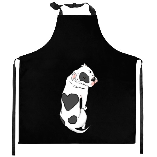 Pitbull With Heart Spot Pitbull Love Kitchen Aprons