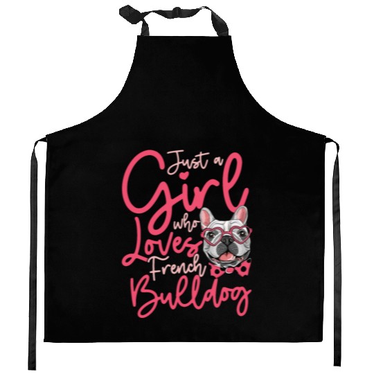 Loves french bulldog Kitchen Aprons