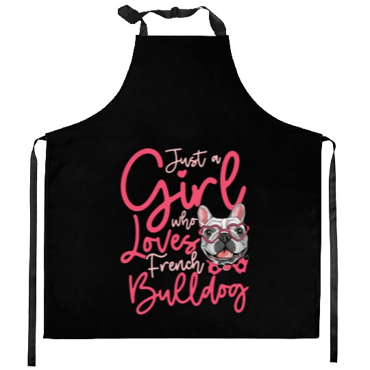 Loves french bulldog Kitchen Aprons