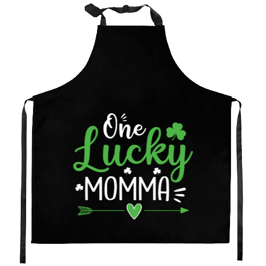 One Lucky Momma St Patric Day Kitchen Aprons