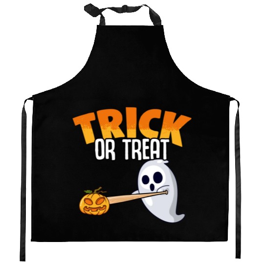 Creepy Baseball Pumpkin Ghost For Trick Or Treat Kitchen Aprons