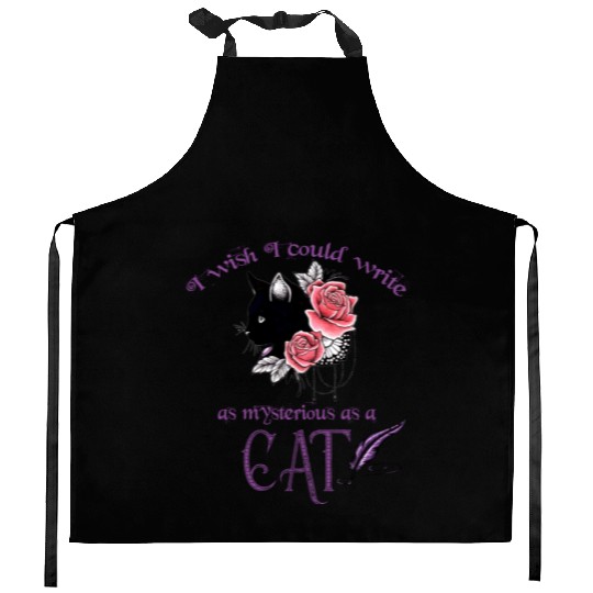 Mysterious Cat Edgar Allan Poe Kitchen Aprons