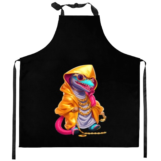 hip hop chameleon Kitchen Aprons