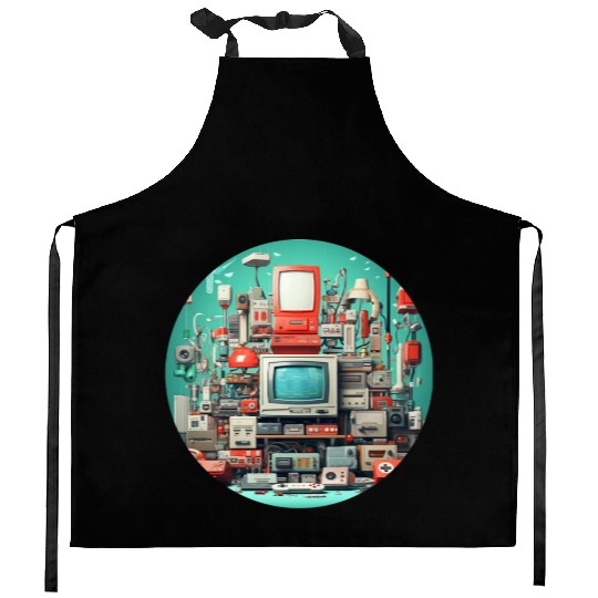 Retro Gaming Magic: Unleash the 8-Bit Nostalgia! Kitchen Aprons