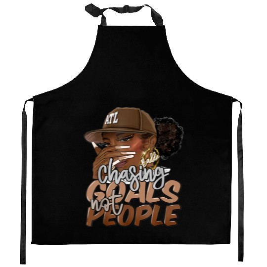 Chasing Goals Not People Black Woman Black Queen Kitchen Aprons