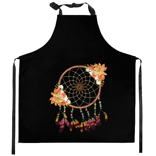 Feather Jewelry Hippie Flowers Gift Dream Catcher Kitchen Aprons