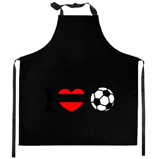 Monogram logo soccer heart Kitchen Aprons
