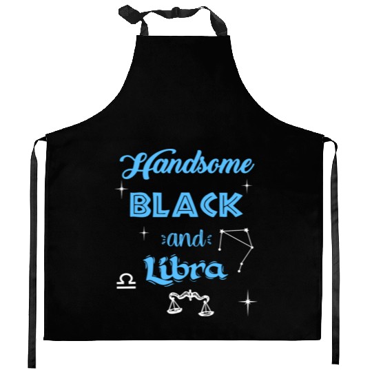 Handsome Black Libra Kitchen Aprons