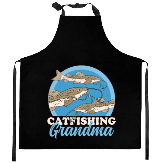 Catfishing Grandma Fish Catfish Fishing Kitchen Aprons