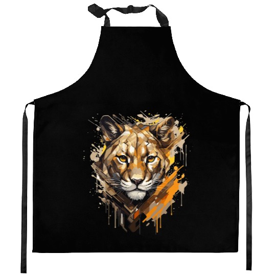 Graffiti Style Mountain Lion | Mountain Lion Lover Kitchen Aprons
