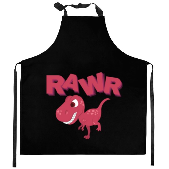Rawr Cute Rex Dino Extinct Lover Tyrannosaurus Kitchen Aprons