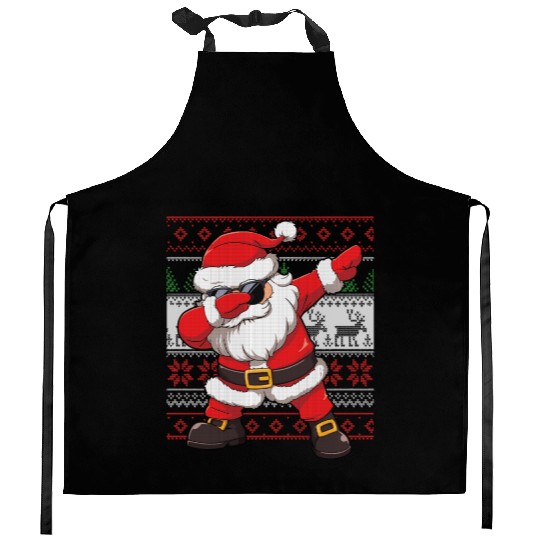 Dabbing Santa Funn Ugly Kitchen Aprons