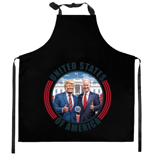 President USA Donald Trump Joe Biden Kitchen Aprons