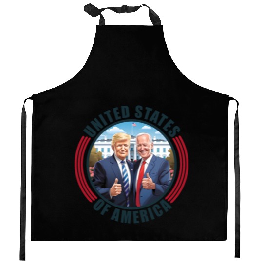 President USA Donald Trump Joe Biden Kitchen Aprons