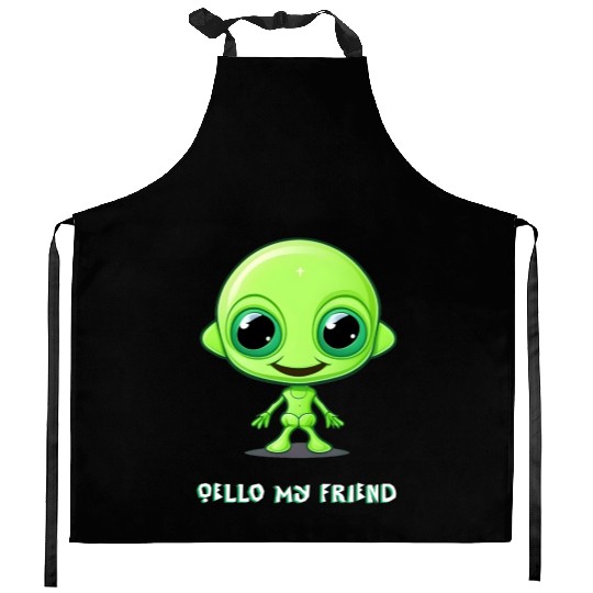 Cute alien Kitchen Aprons